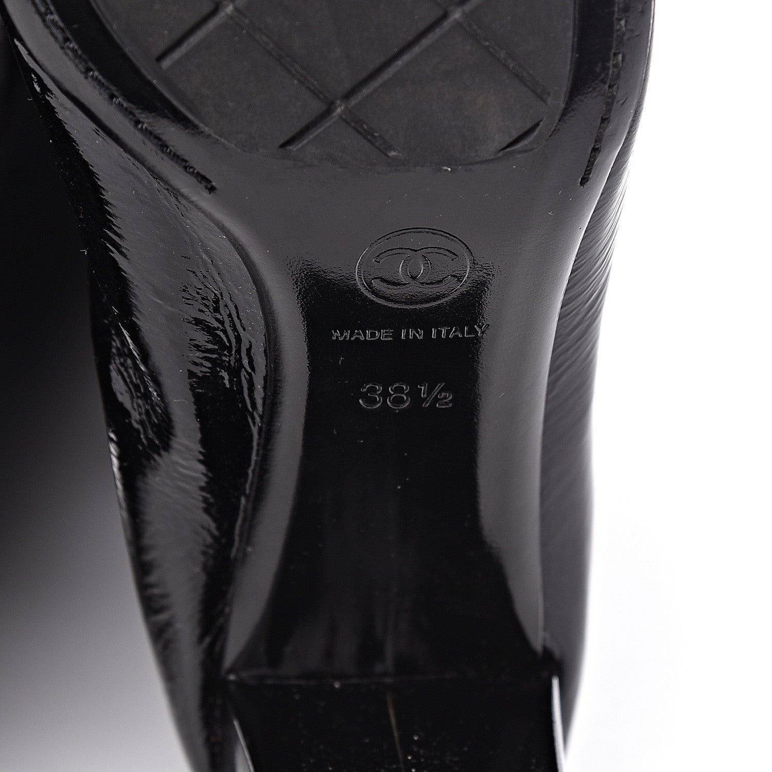 Chanel Patent Over The Knee Boots 38.5 Black 7 of 8