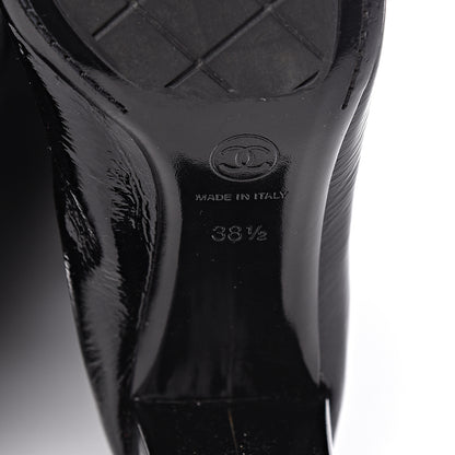 Chanel Patent Over The Knee Boots 38.5 Black 7 of 8