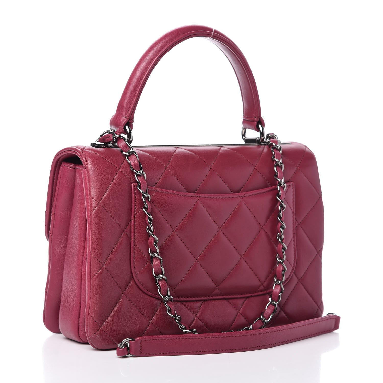 Chanel Lambskin Quilted Small Trendy CC Dual Handle Bag Dark Pink 3 of 10