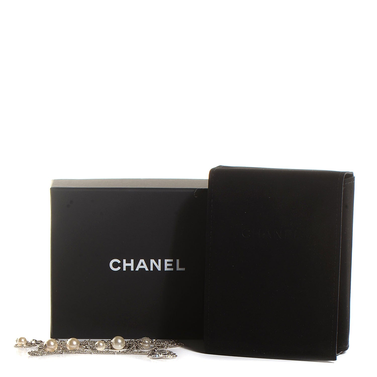 Chanel Crystal CC Multi Strand Necklace Silver 5 of 5