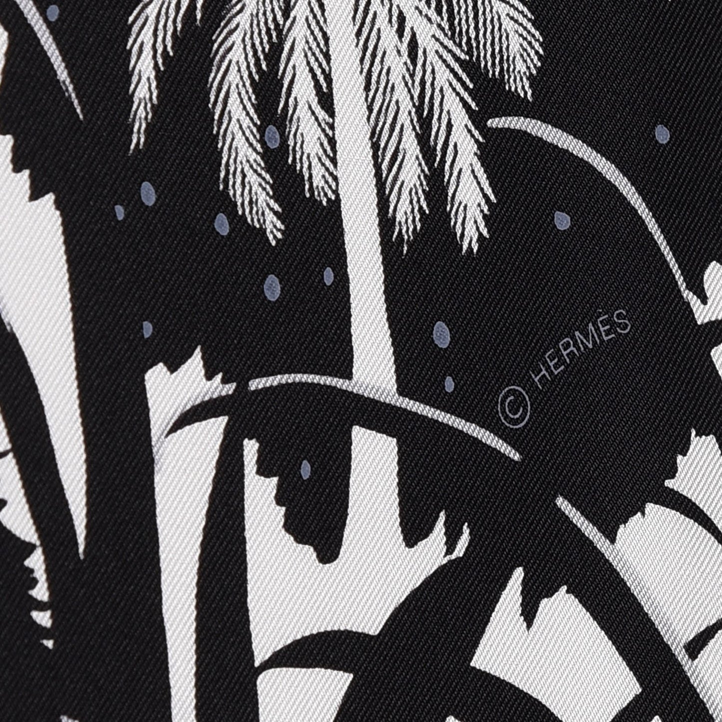 Silk Tyger Tyger Scarf 90 Noir Blanc Gris