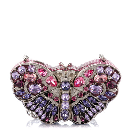Judith Leiber Crystal Butterfly Celestrina Minaudiere Clutch Plum 1 of 10