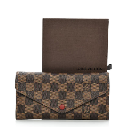 Louis Vuitton Damier Ebene Josephine Wallet Red 7 of 9