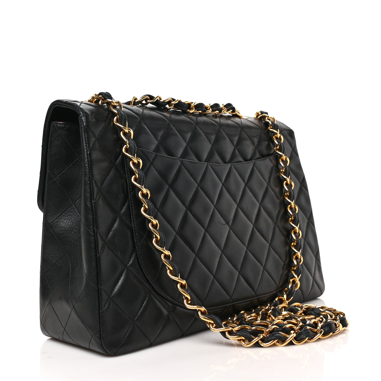 Chanel Lambskin Quilted XL Jumbo Single Flap Black 3 of 11
