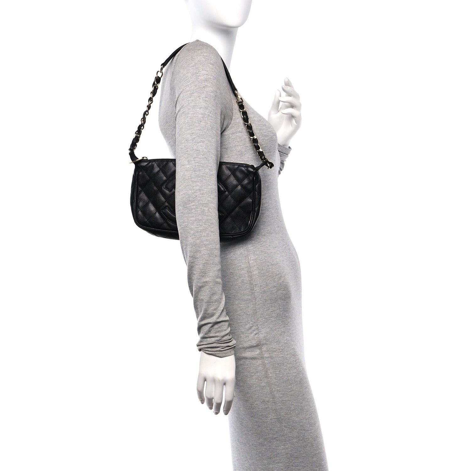 Chanel Caviar Quilted CC Shoulder Bag Black 2 of 12