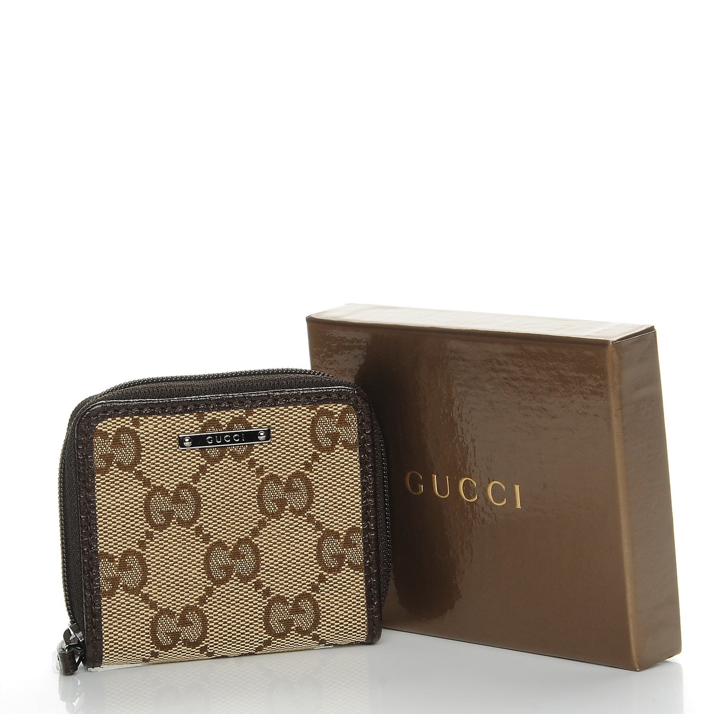 Monogram Zip Around Coin Purse Brown