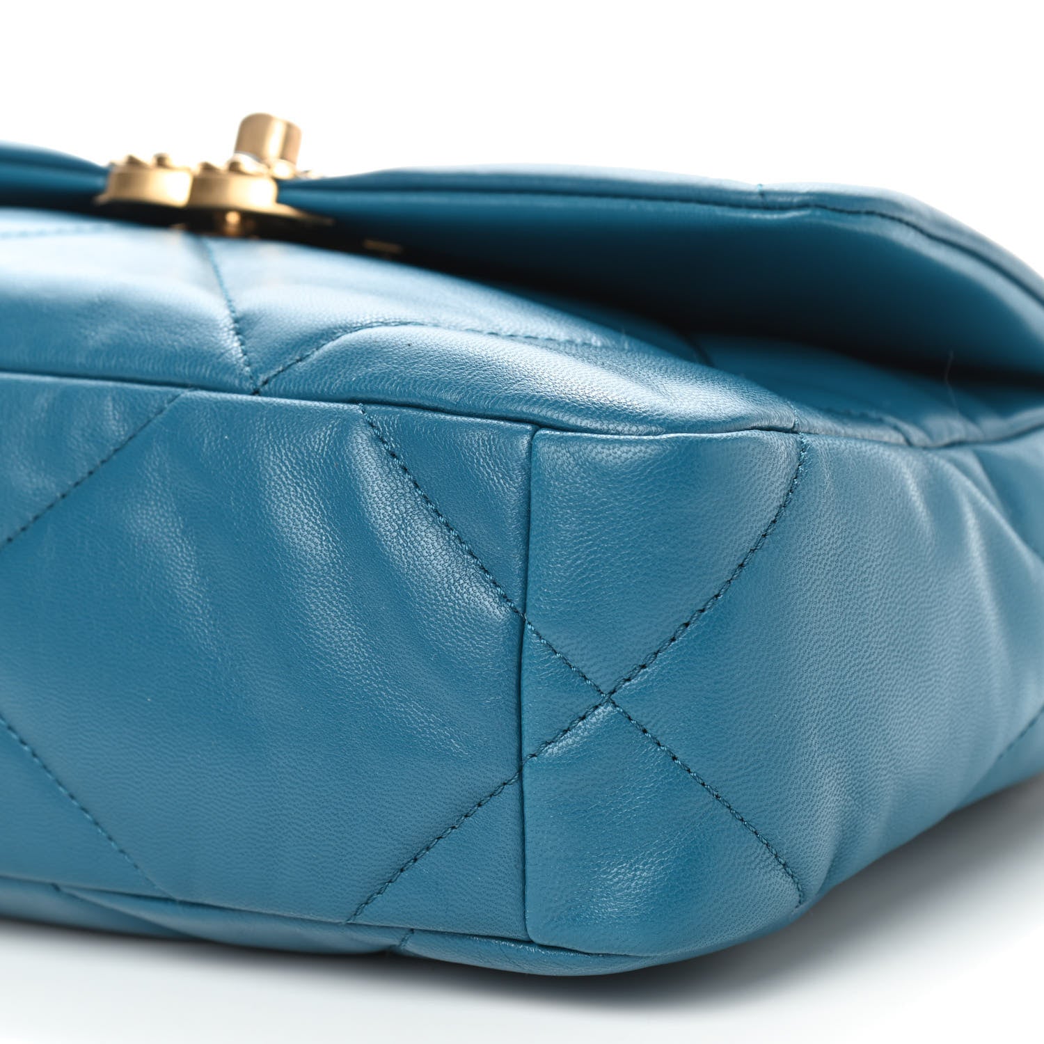 Chanel Goatskin Quilted Medium Chanel 19 Flap Turquoise 7 of 9