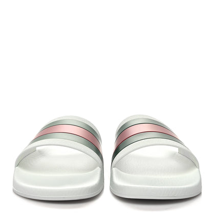 Gucci Rubber Web Mens Pool Slide Sandals 11 Great White 2 of 8