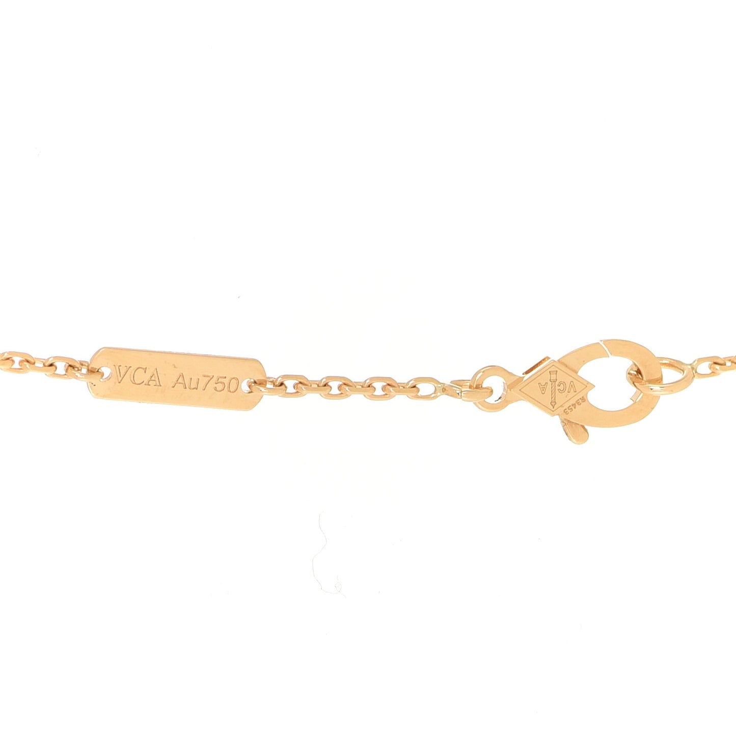 18K Yellow Gold Black Onyx Vintage Alhambra Pendant Necklace