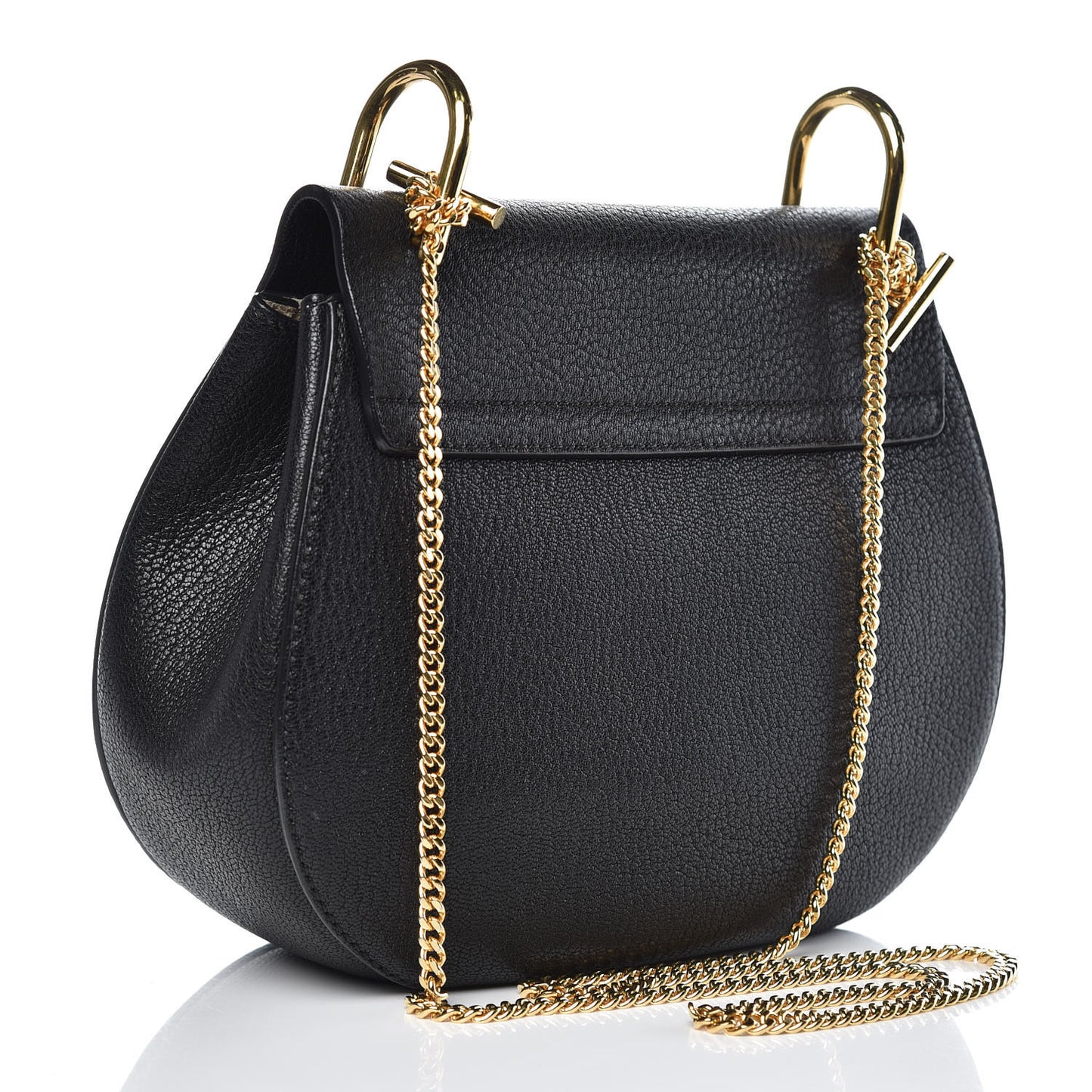 Grained Lambskin Drew Shoulder Bag Black