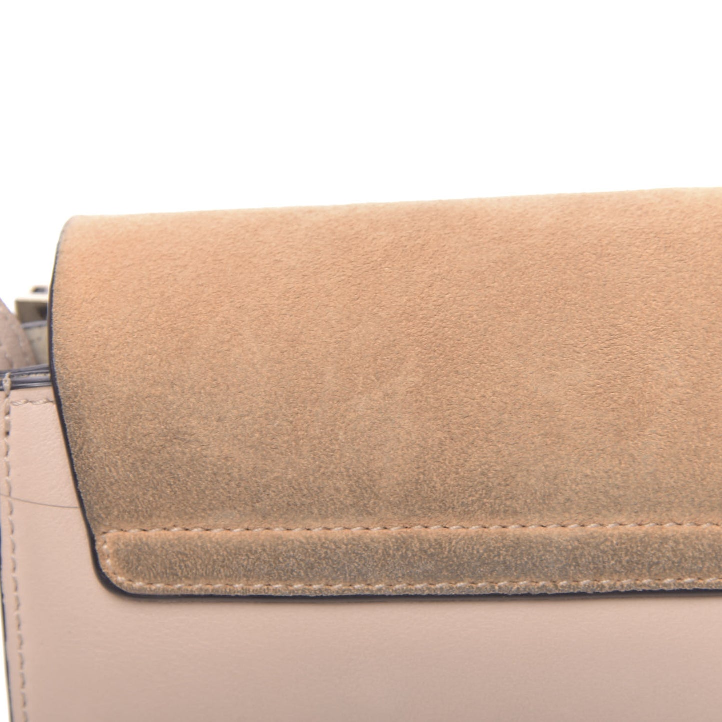 Suede Calfskin Small Faye Shoulder Bag Cement Pink