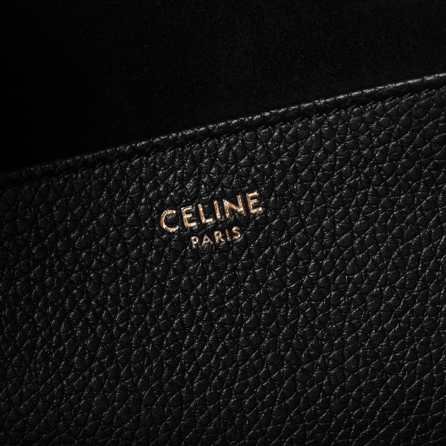 Celine Grained Calfskin Triomphe Medium Cabas Anais Black 6 of 10