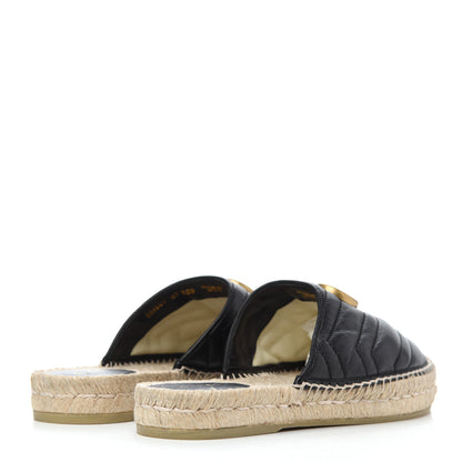 Gucci Nappa Matelasse GG Marmont Espadrille Slippers 39 Black 4 of 14
