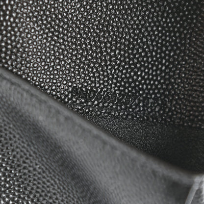 Saint Laurent Grain De Poudre Matelasse Chevron Monogram Zipped Two-Part Wallet Black 7 of 9