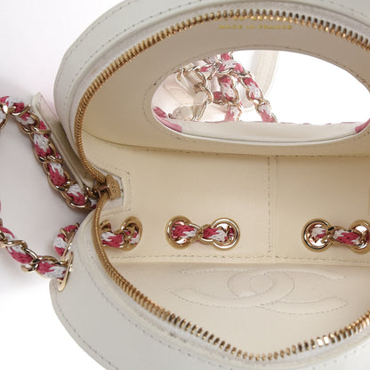 Chanel Lambskin Coco Lifesaver Round Bag Pink White 5 of 17