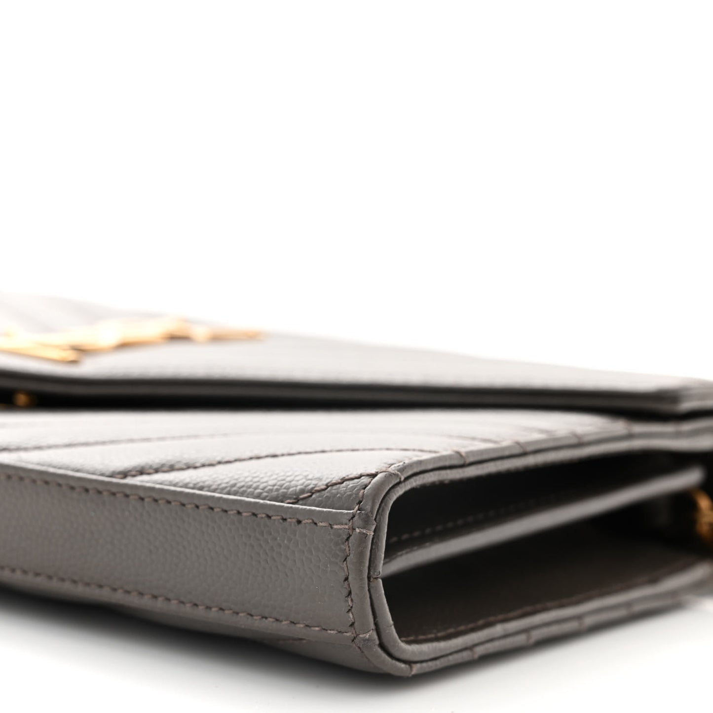 Grain De Poudre Matelasse Chevron Monogram Chain Wallet Earth