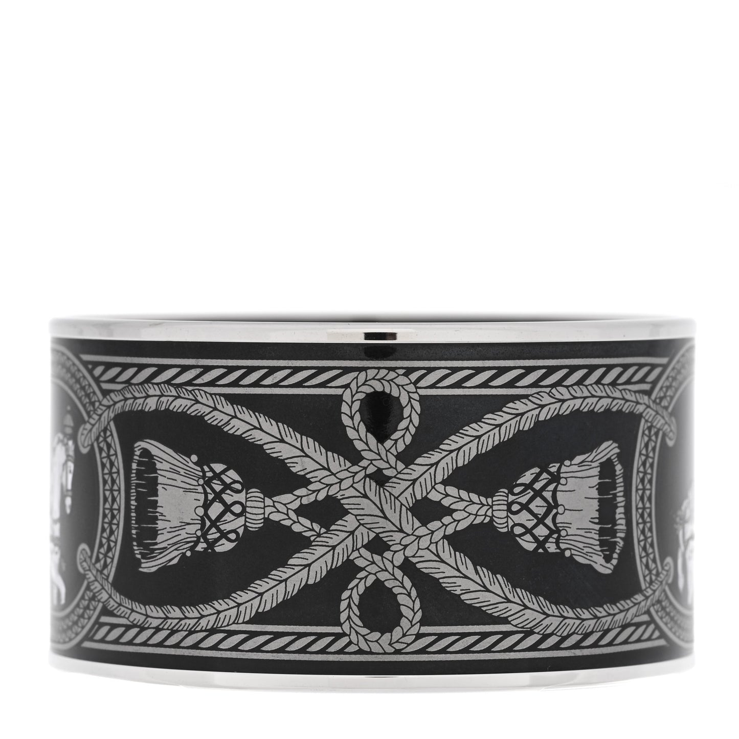 Enamel Printed Grand Apparat Extra Wide Bracelet 65 Black