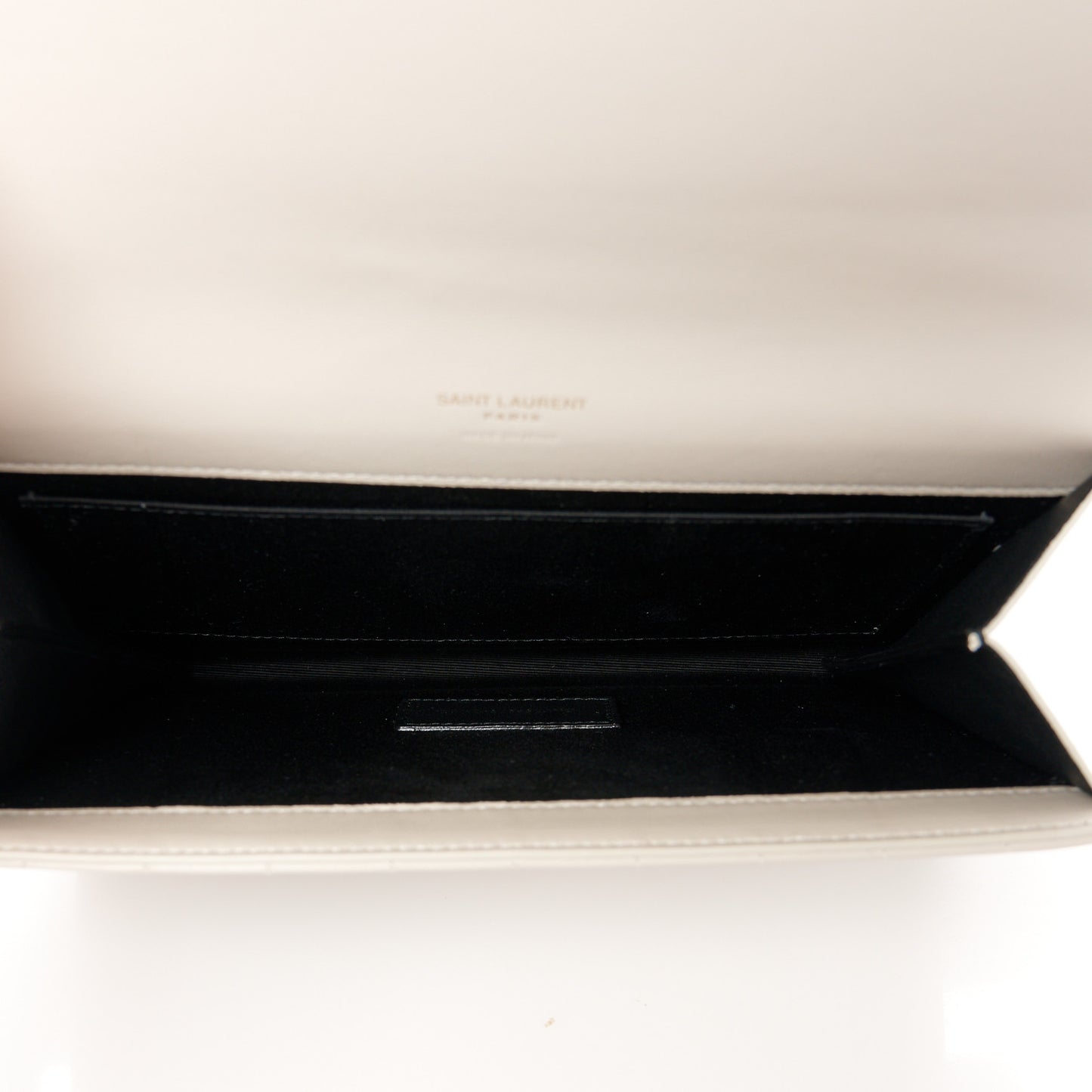 Lambskin Carre Quilted Cassandre Pouch Clutch Crema Soft