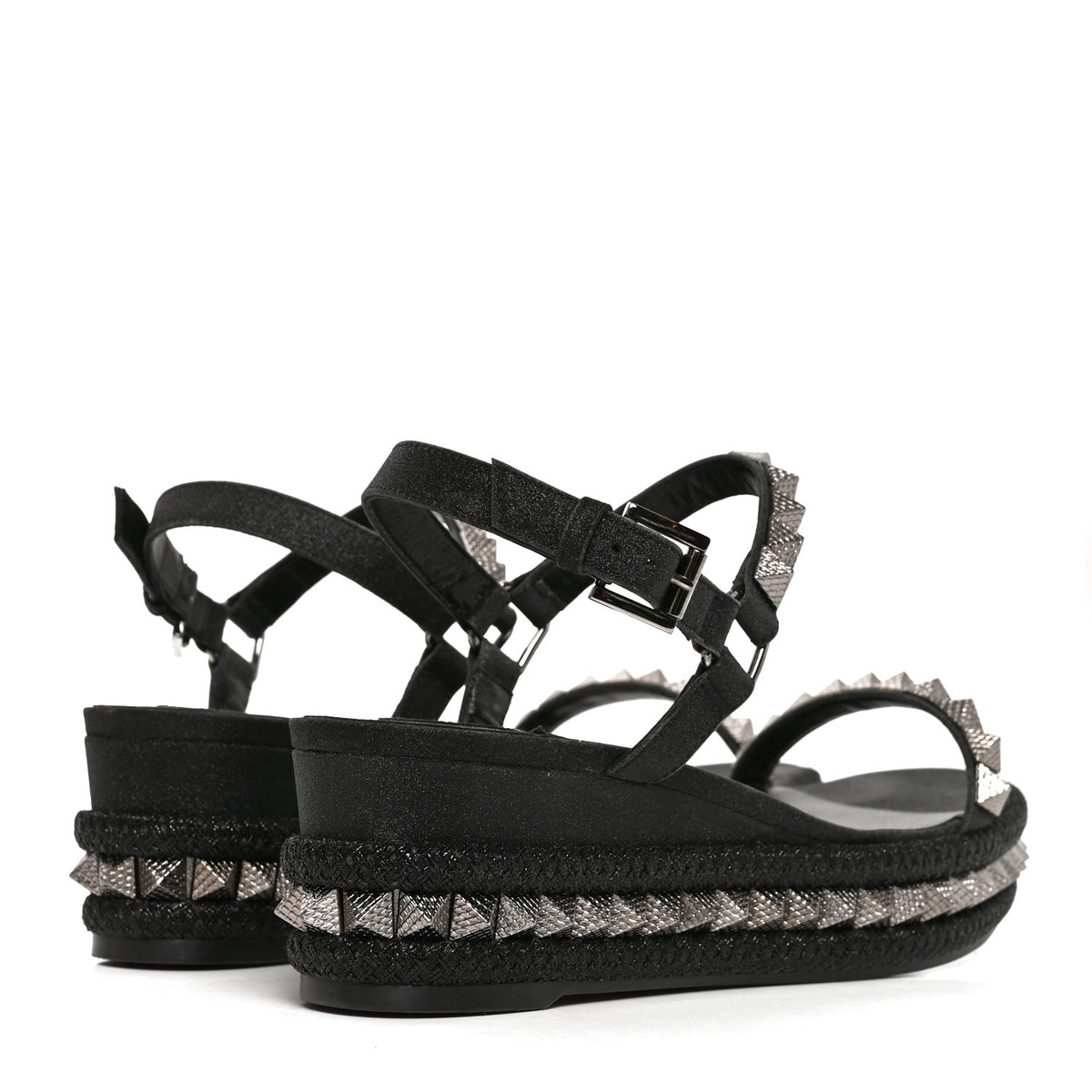 Christian Louboutin Nappa Pyraclou 60 Platform Sandals 41 Black 5 of 8