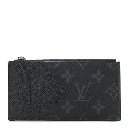 Louis Vuitton Monogram Eclipse Taiga Coin Card Holder 1 of 7
