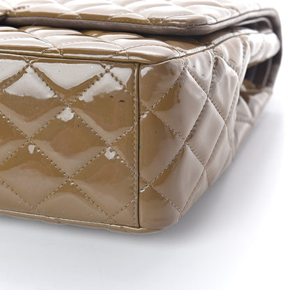 Chanel Patent Quilted Maxi Double Flap Grey 10 of 13