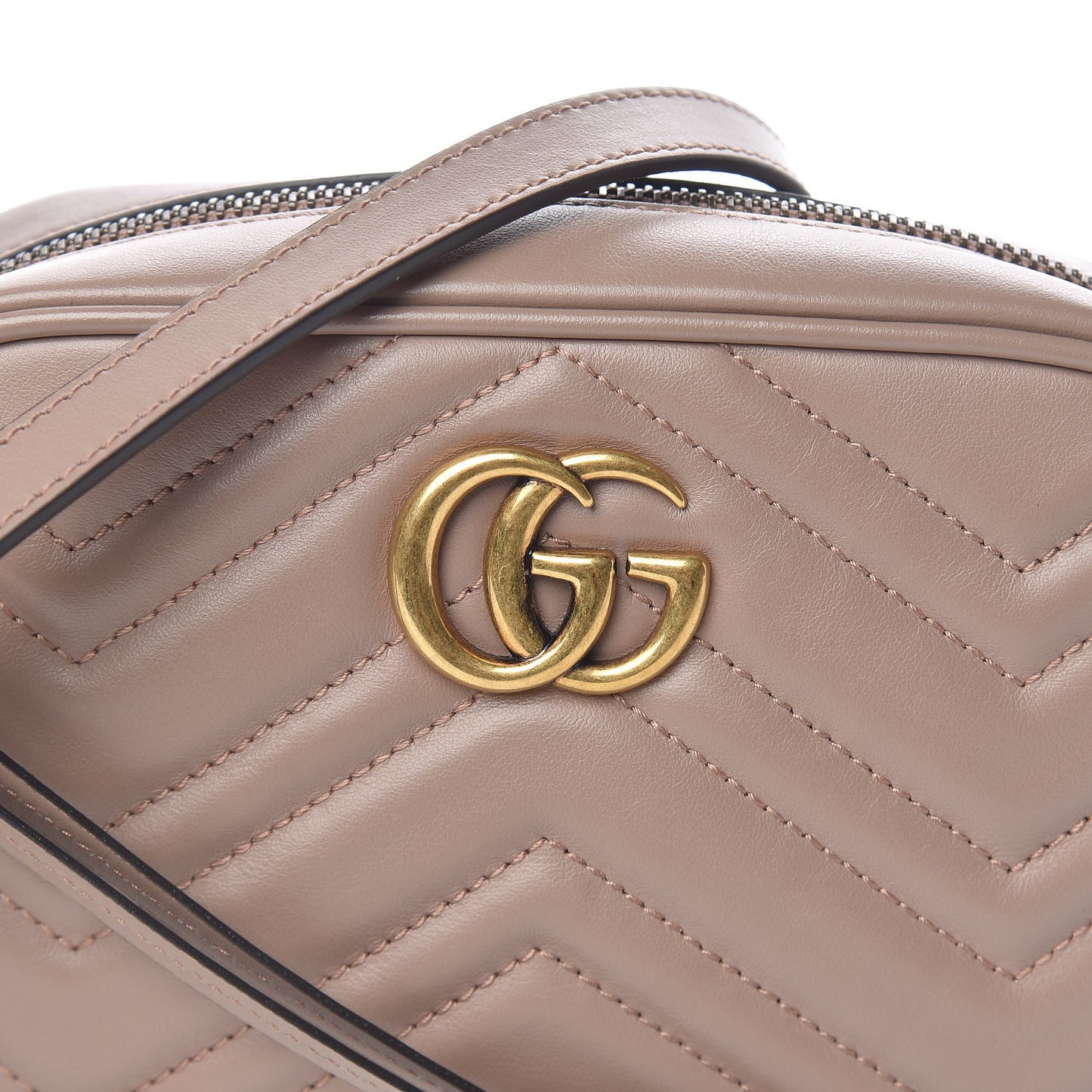 Calfskin Matelasse Mini GG Marmont Chain Shoulder Bag Porcelain Rose