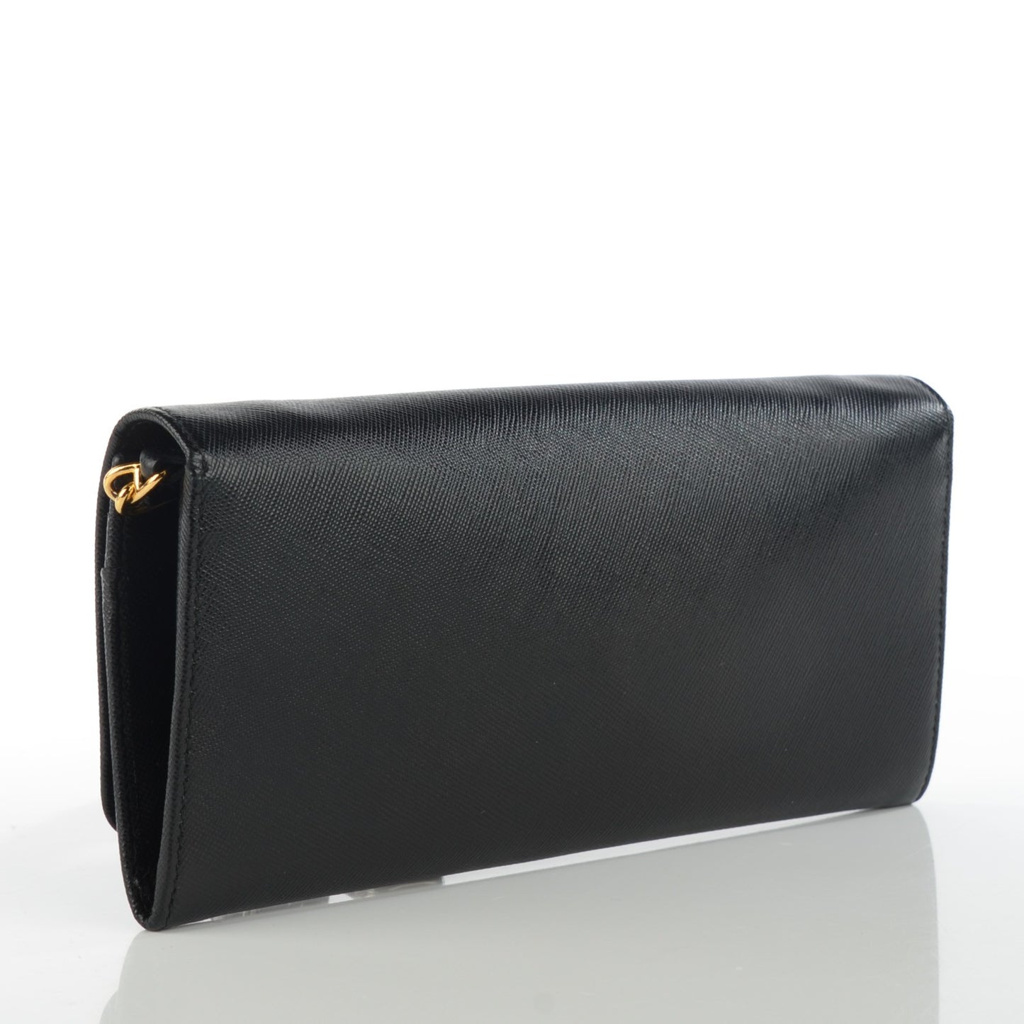 Saffiano Metal Oro Chain Wallet Nero Black