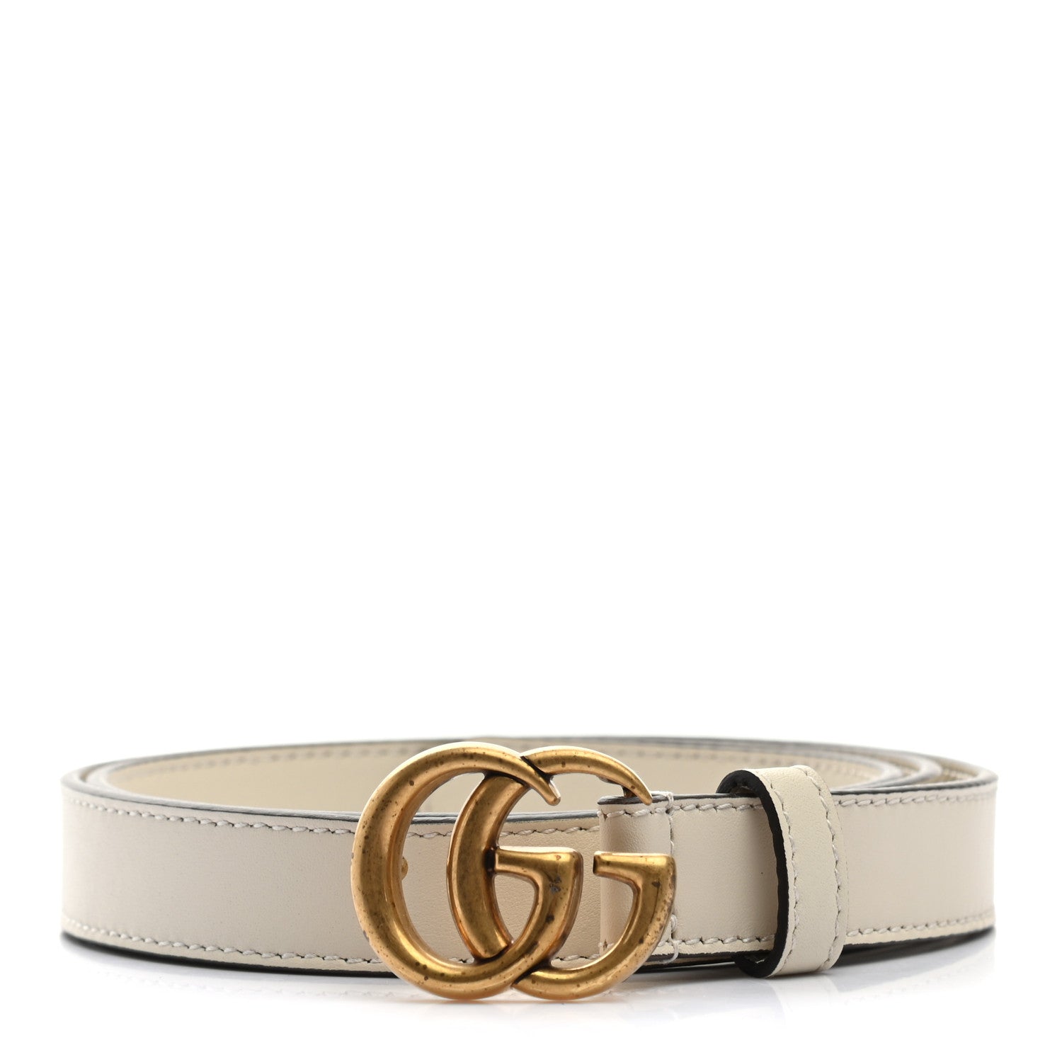 Gucci Calfskin Double G 20mm Belt 80 32 Mystic White 1 of 6