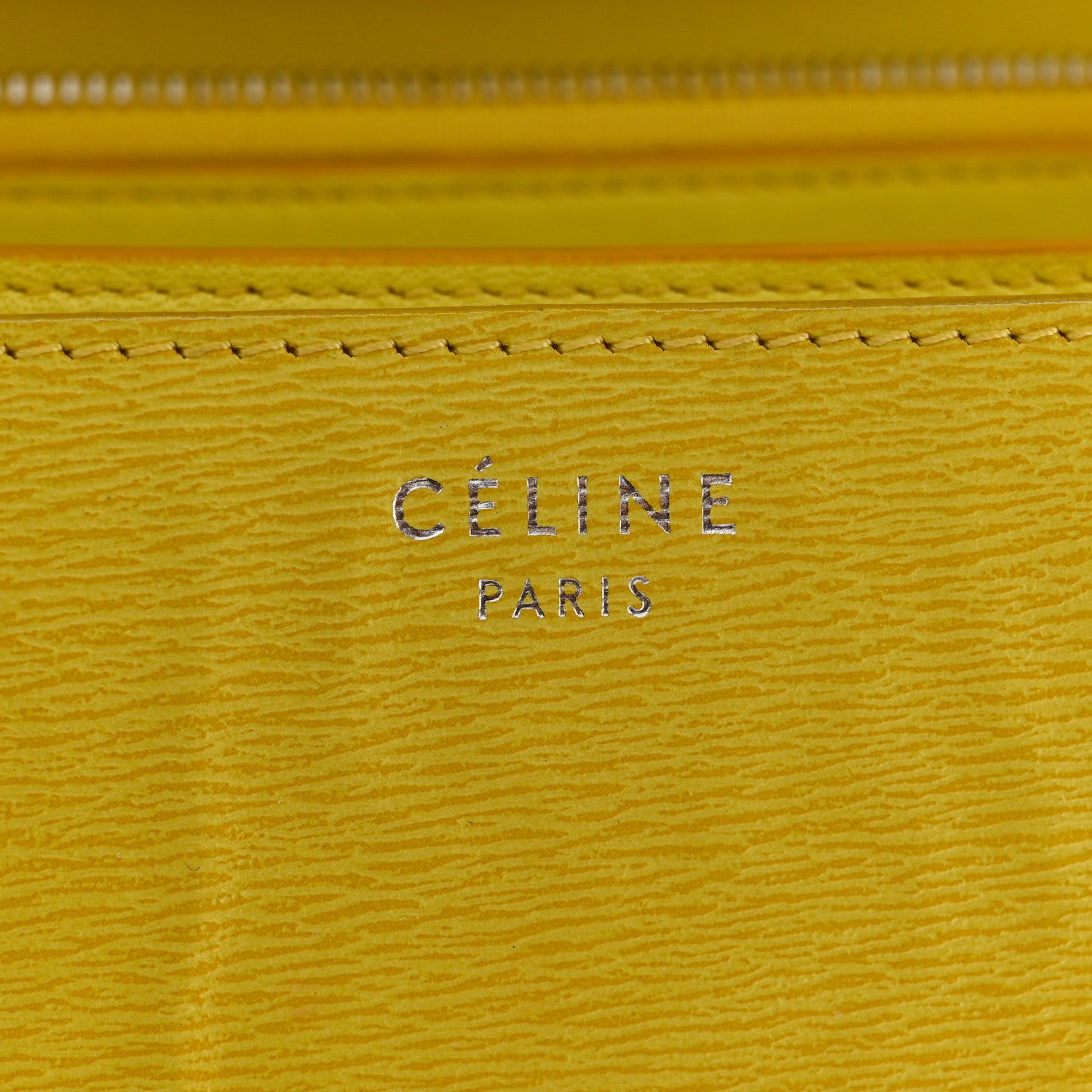 Celine Liege Calfskin Medium Classic Box Flap Bag Fluo Yellow 6 of 15