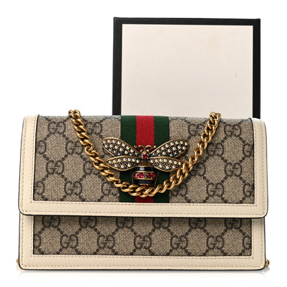 Gucci GG Supreme Monogram Web Queen Margaret Chain Wallet White 12 of 12