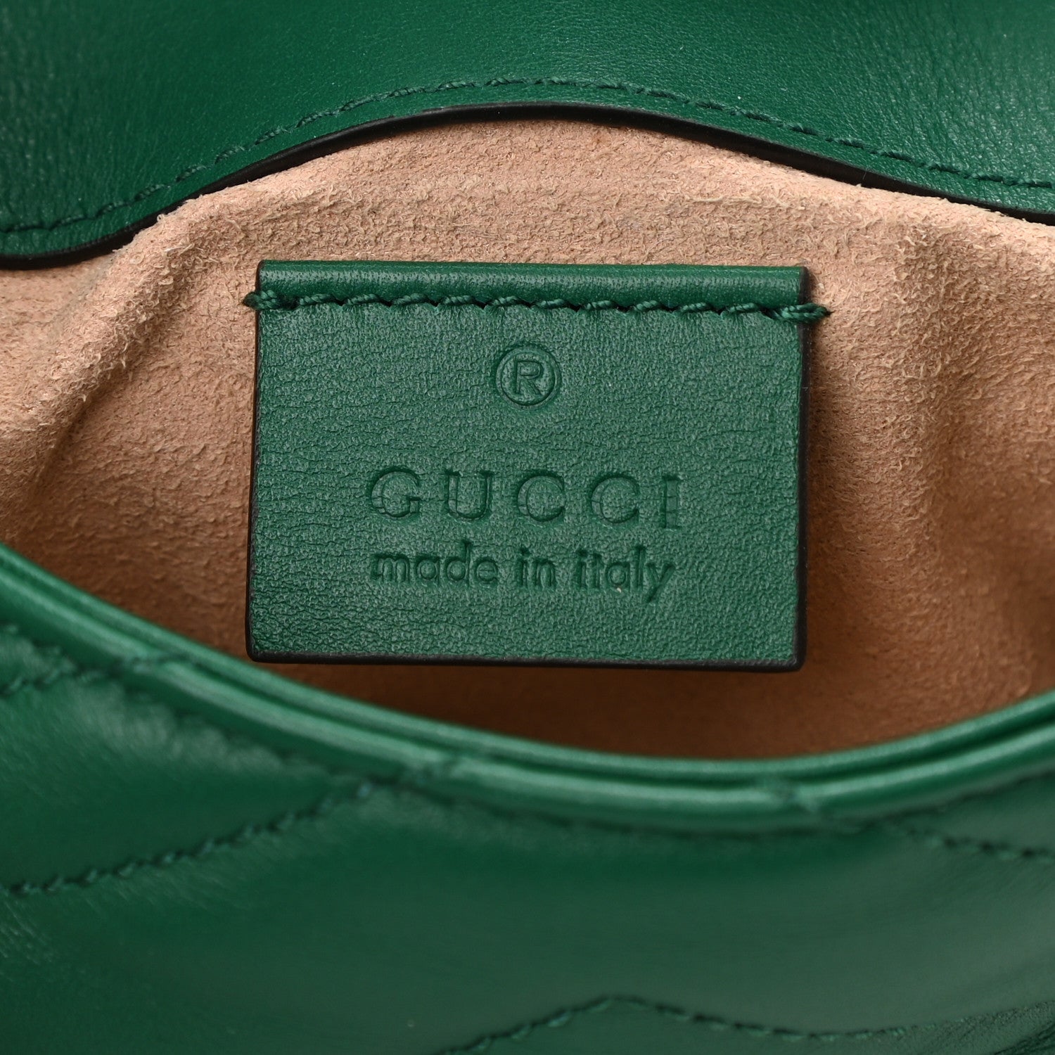 Gucci Calfskin Matelasse Super Mini GG Marmont Shoulder Bag Emerald Green 6 of 11