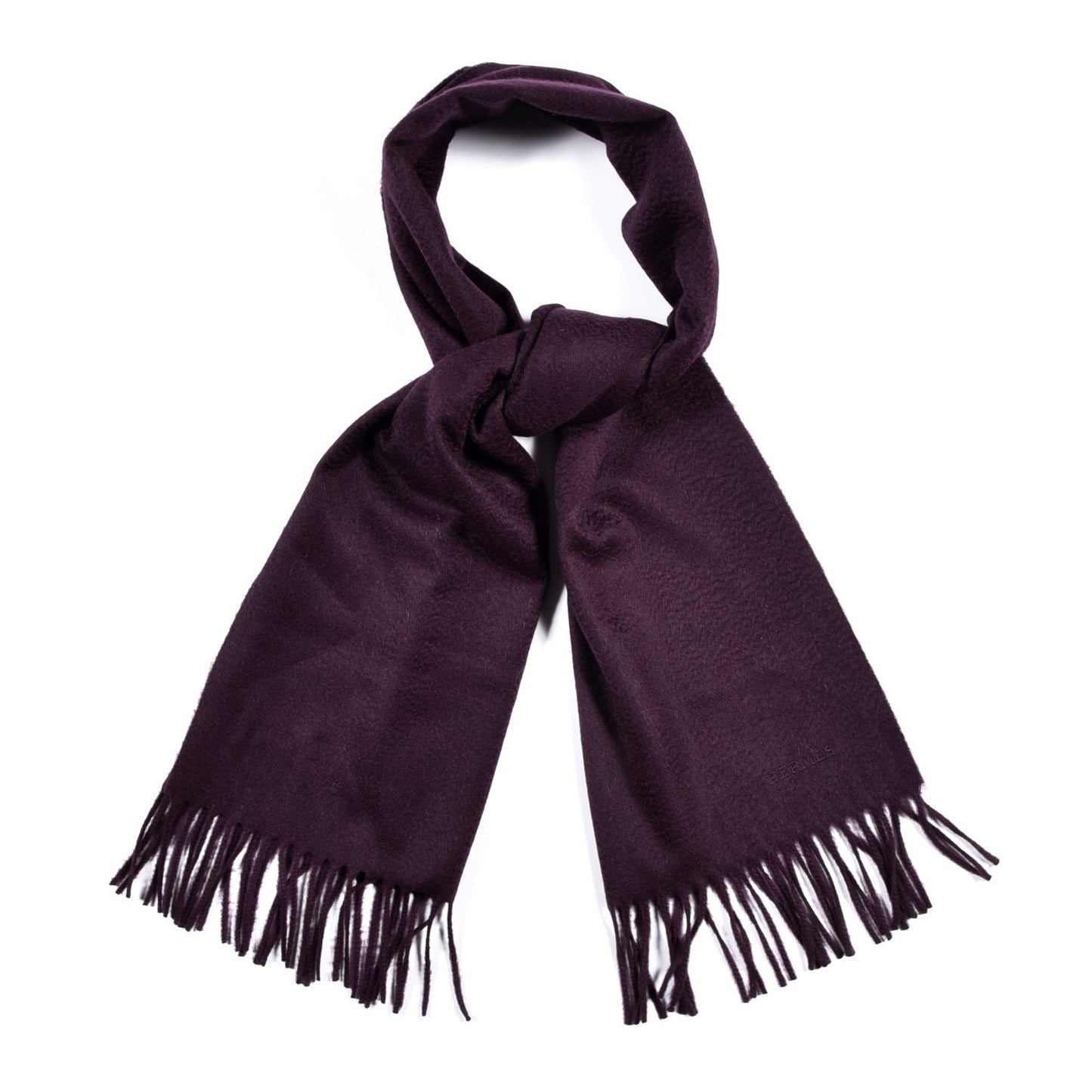 Cashmere Fringe Scarf Dark Purple