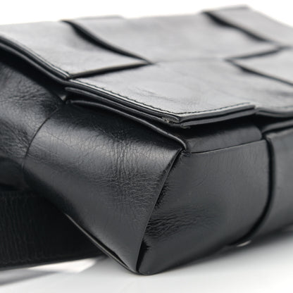Bottega Veneta Paper Calfskin Intrecciato Cassette Belt Bag Black 7 of 8