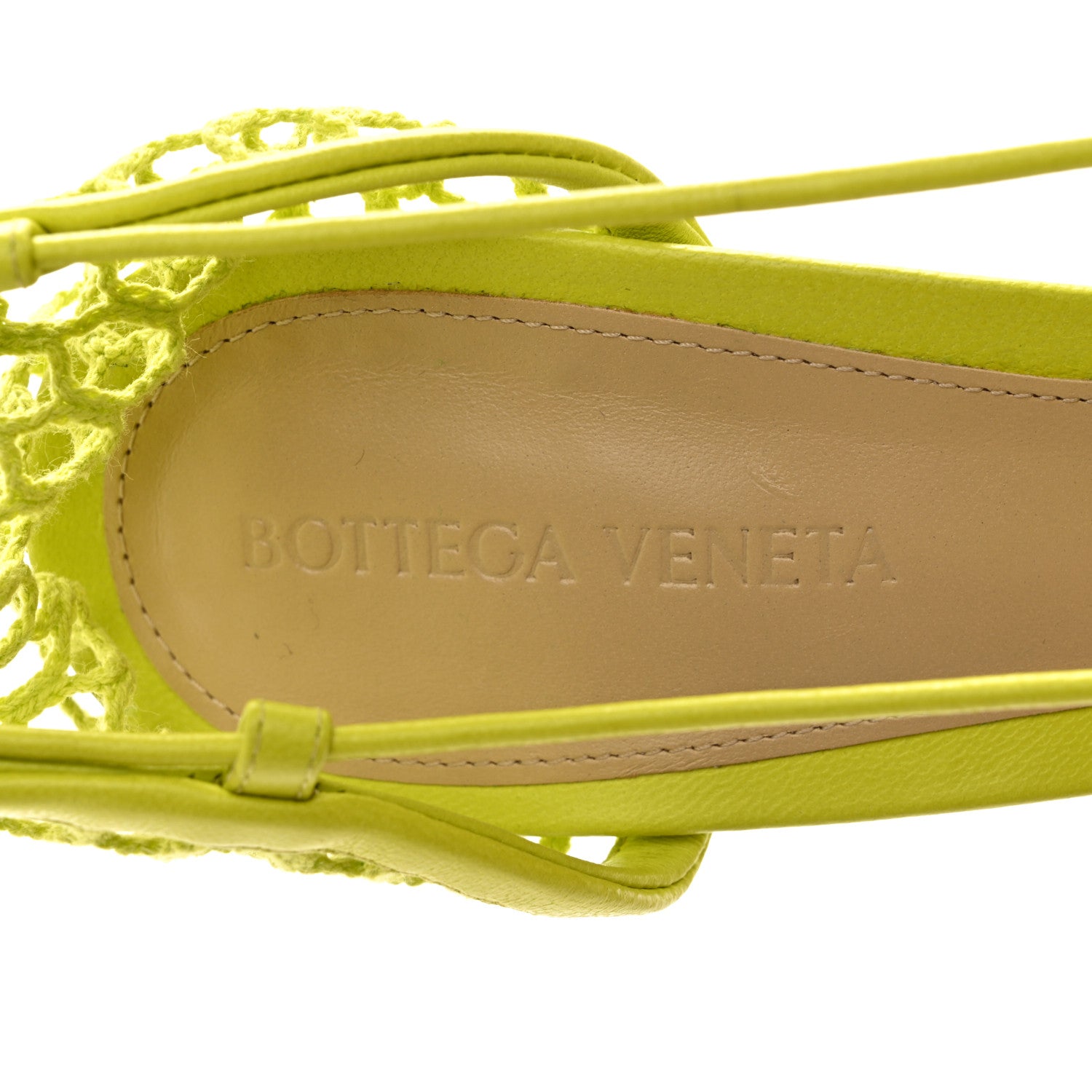 Bottega Veneta Mesh Nappa Stretch Ankle Tie Sandals 40 Kiwi 7 of 9