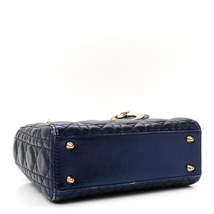 Christian Dior Metallic Lambskin Cannage Small My ABCDior Lady Dior Blue 4 of 9