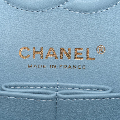 Chanel Caviar Quilted Small Double Flap Light Blue 6 of 11