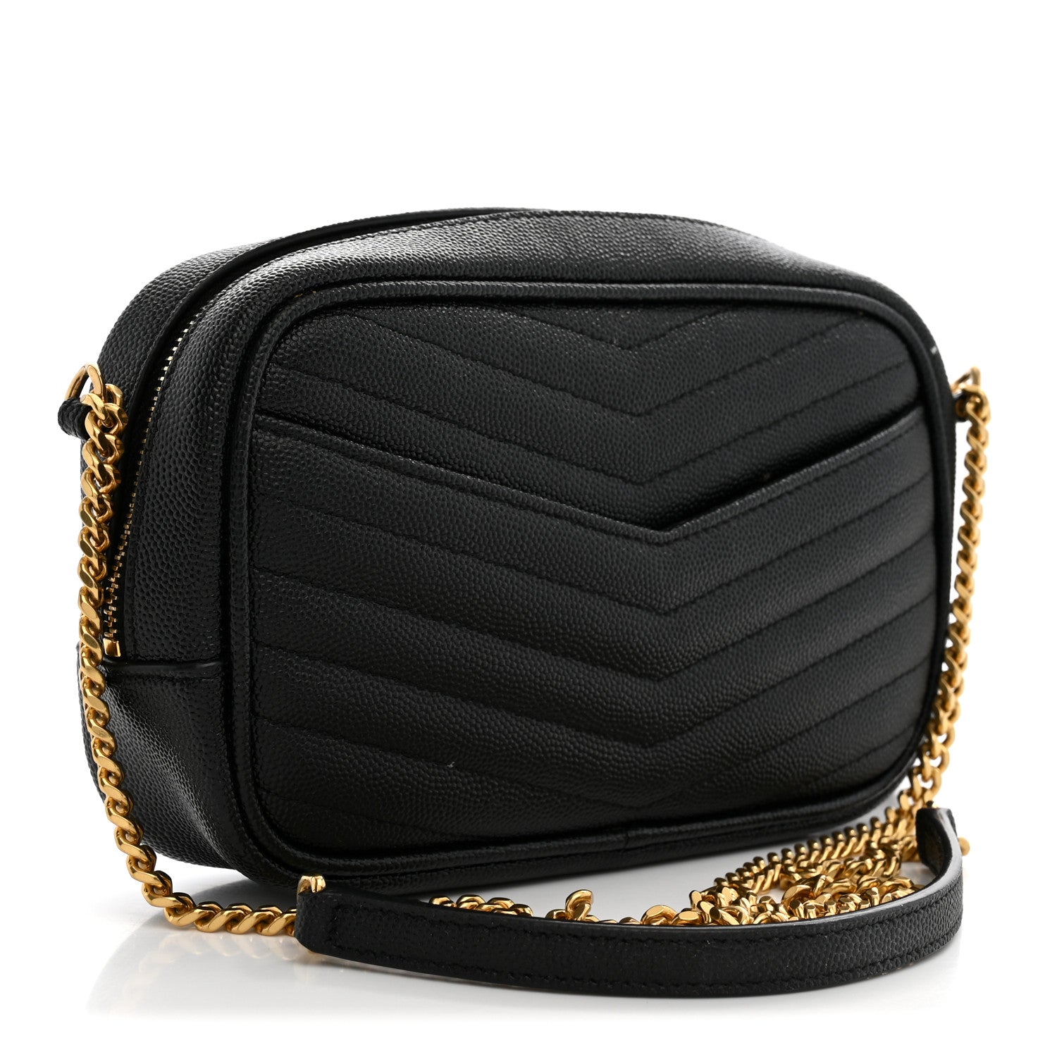 Saint Laurent Grain De Poudre Matelasse Monogram Mini Lou Camera Bag Black 3 of 12
