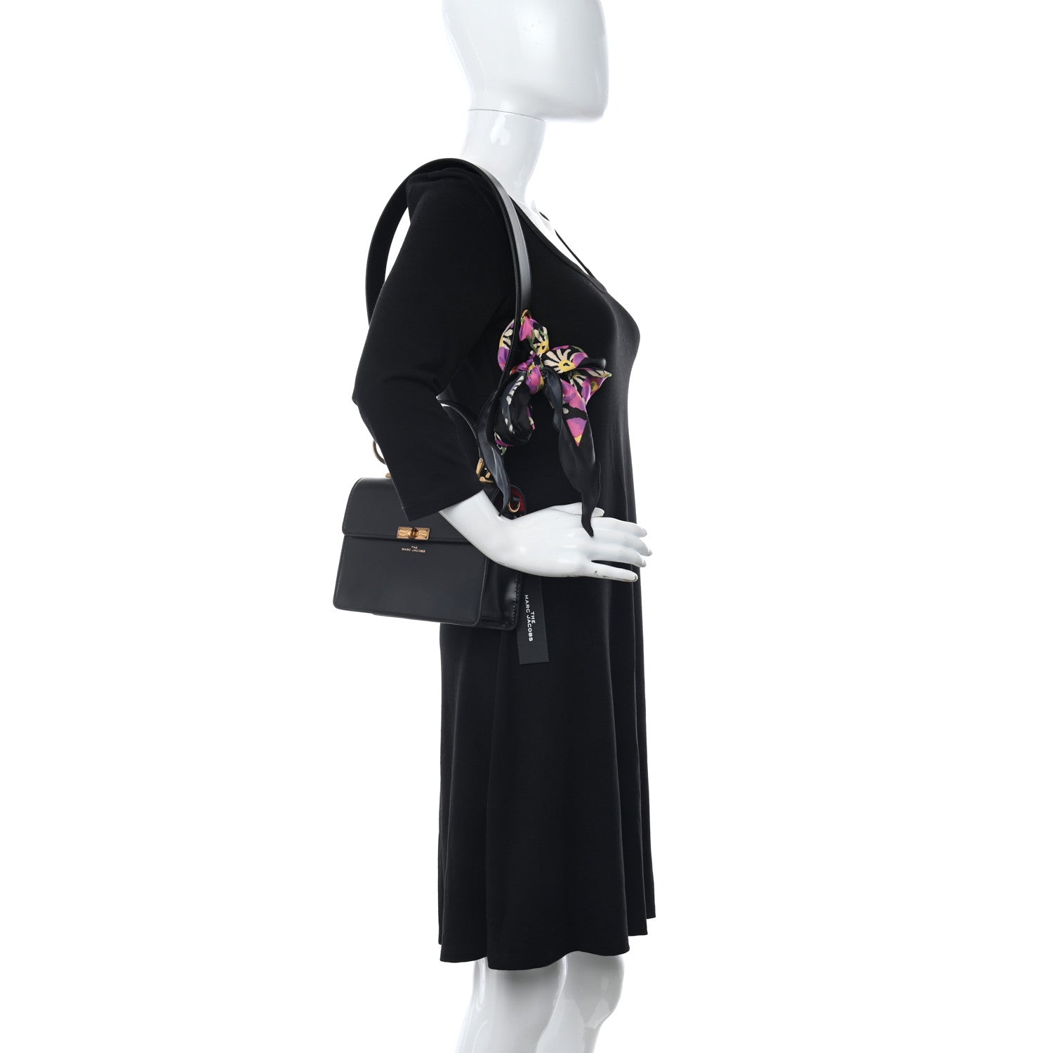 Marc Jacobs Shiny Calfskin Uptown Top Handle Bag Black 2 of 10