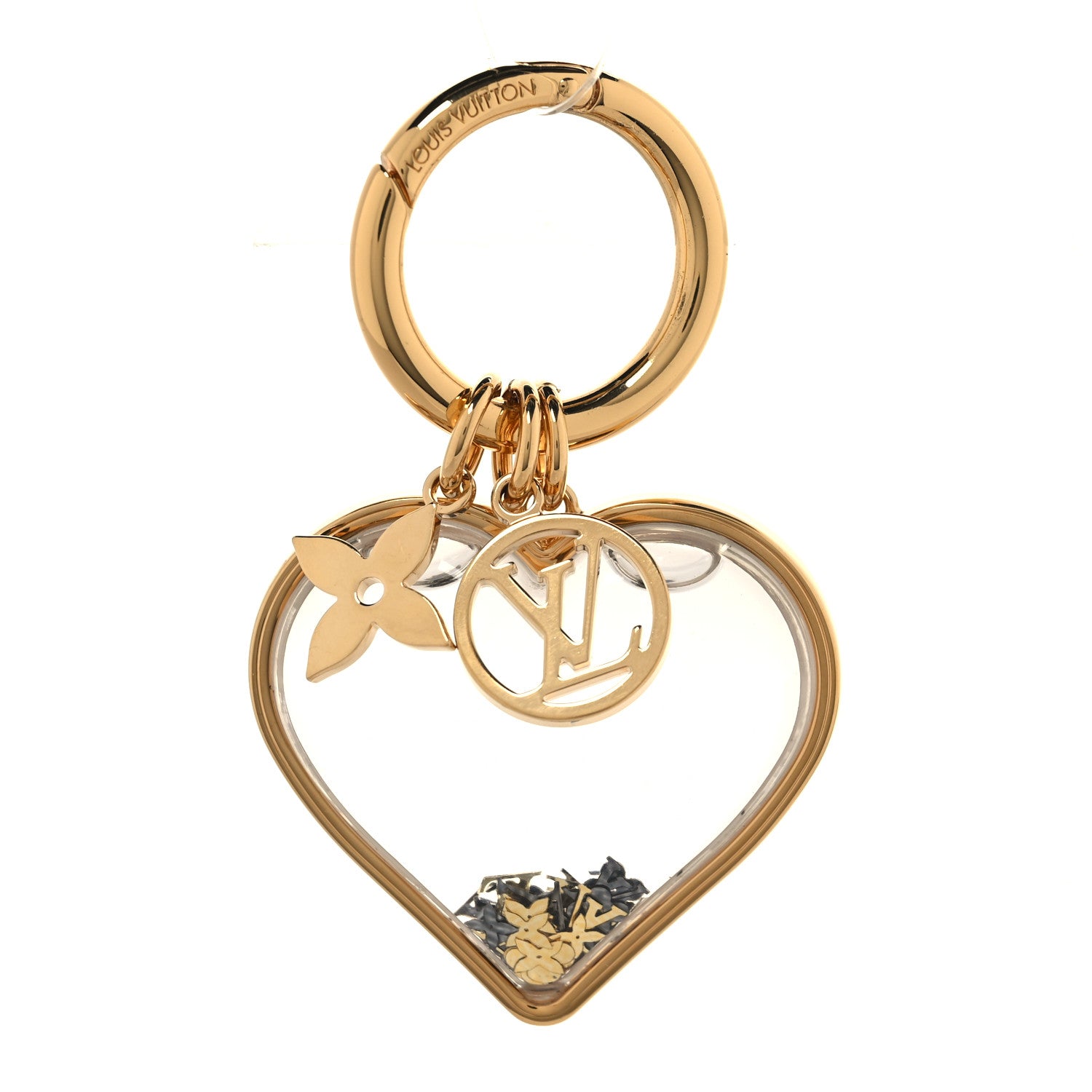 Louis Vuitton Plexiglass Metal I LV U Bag Charm Key Holder Transparent Gold 1 of 3
