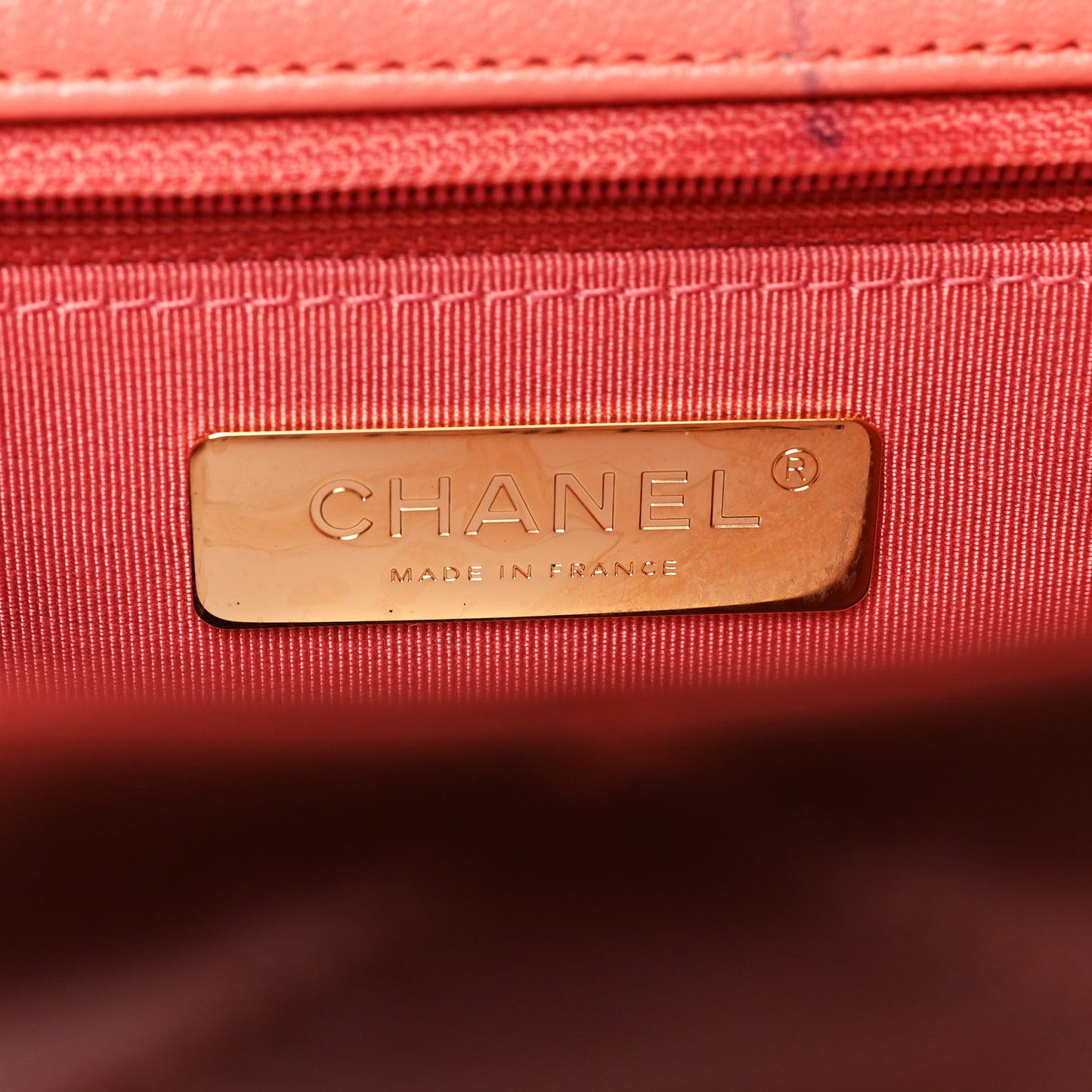 Lambskin Quilted Large Chanel 19 Flap Coral