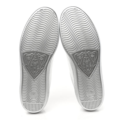 Gucci Metallic Nappa Interlocking G Perforated Mens Ace Sneakers 11.5 Argento 5 of 8