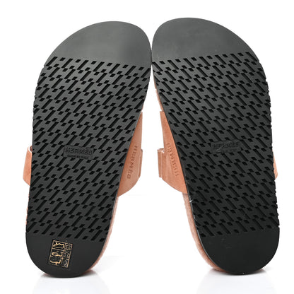 Hermes Suede Goatskin Woolskin Womens Chypre Sandals 37.5 Rose Aube 4 of 5