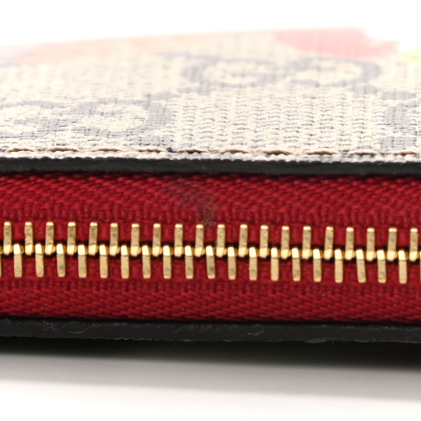 GG Supreme Monogram Tian Key Case Beige Multicolor Red