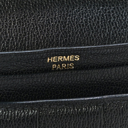Hermes Shiny Alligator Bearn Wallet Black 6 of 12