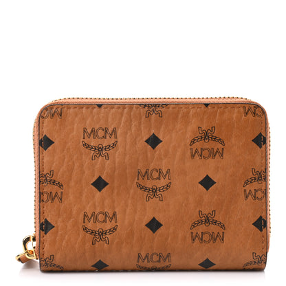 MCM Visetos Mini Zip Around Wallet Cognac 1 of 6