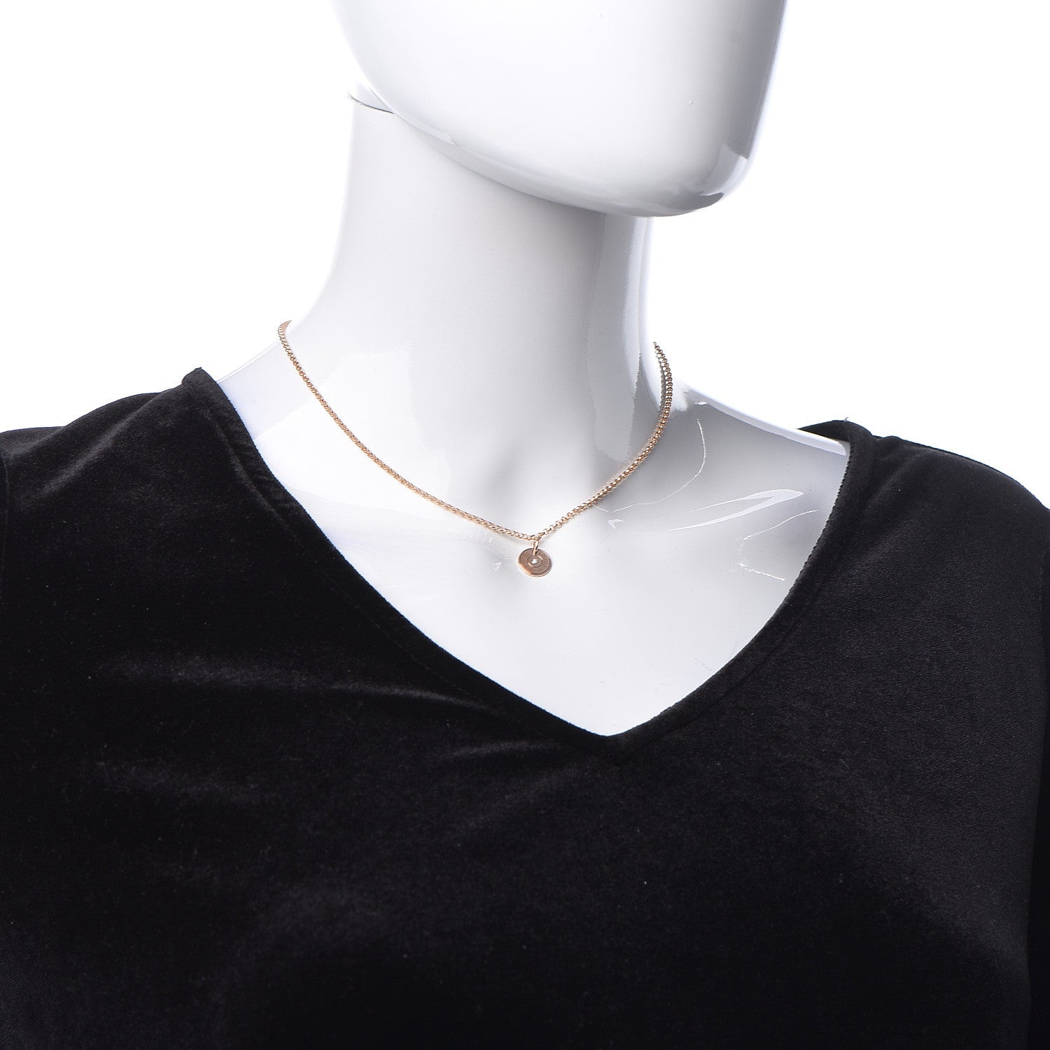 Hermes 18K Rose Gold Diamond Gambade Clou de Selle Necklace 2 of 7