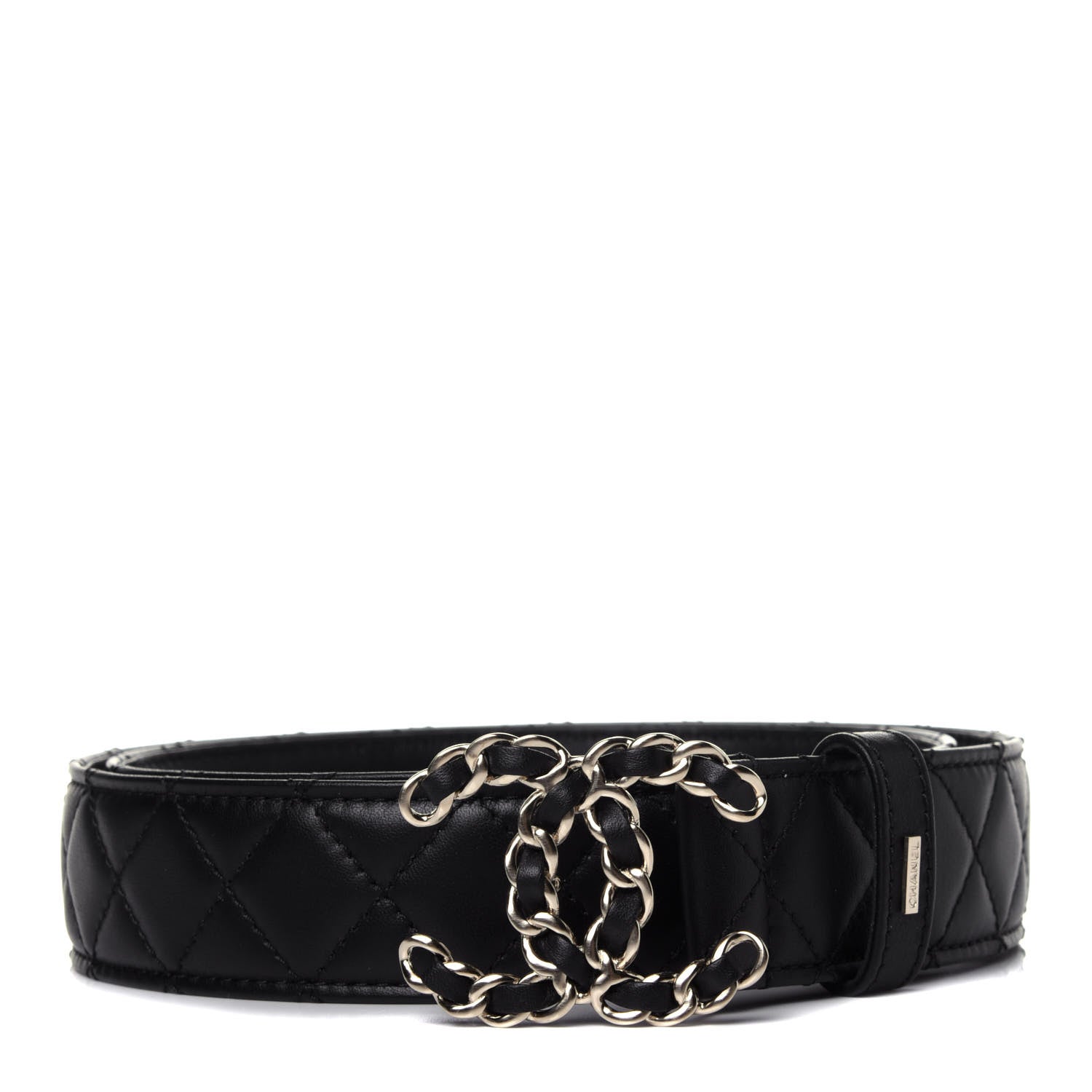 Chanel Lambskin Quilted CC Chain Belt 85 34 Black 1 of 9
