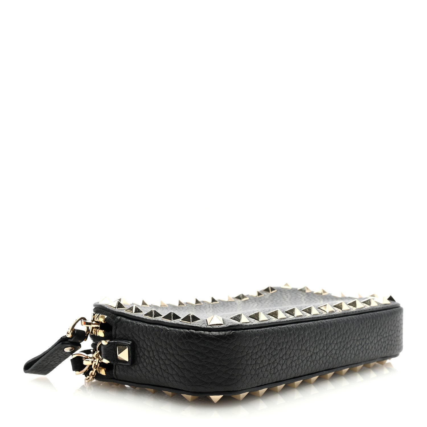 Valentino Garavani Pebbled Calfskin Rockstud Small Chain Shoulder Bag Black 4 of 9