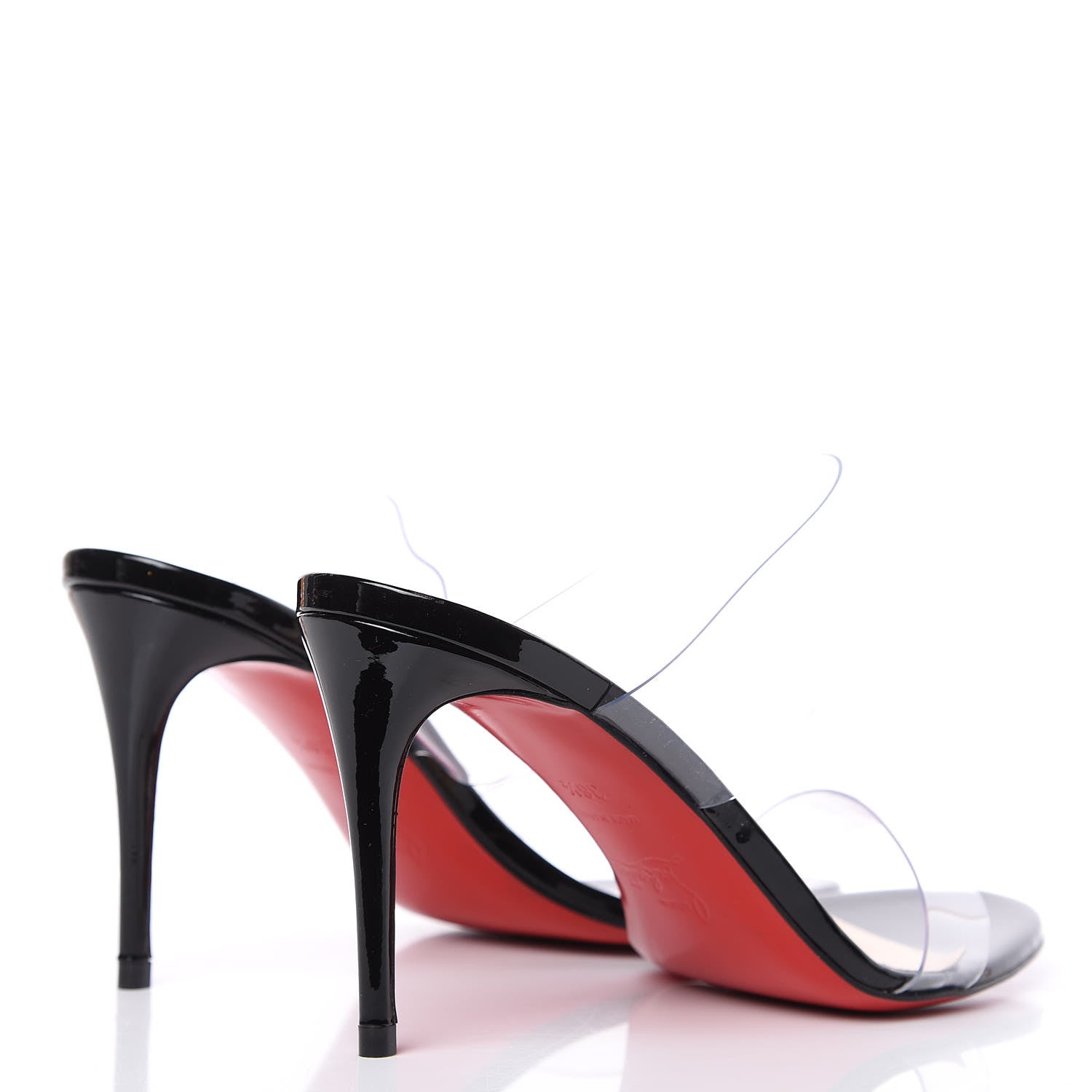 Christian Louboutin Patent PVC Just Nothing 85 Slide Sandals 36.5 Black 4 of 8