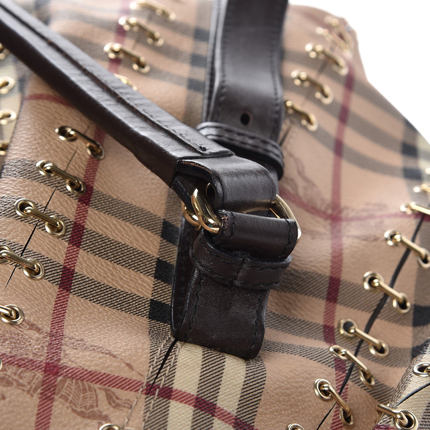 Haymarket Check Metal Stitch Lowry Dark Brown